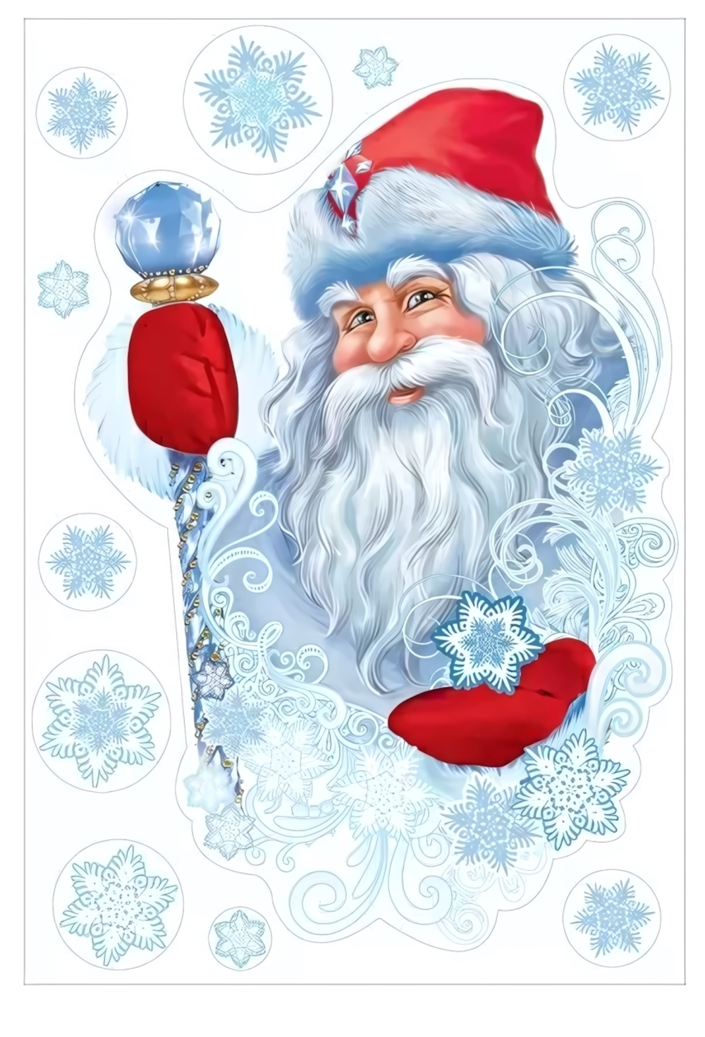 Наклейка оформительская А3 "Дед Мороз" 0201039 (ТМ Праздник)