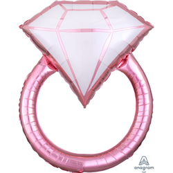 Фигурный шар с гелием в виде кольца с бриллиантом