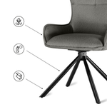 Стул на металлокаркасе Woodville Chicago light gray, black, ножки черные