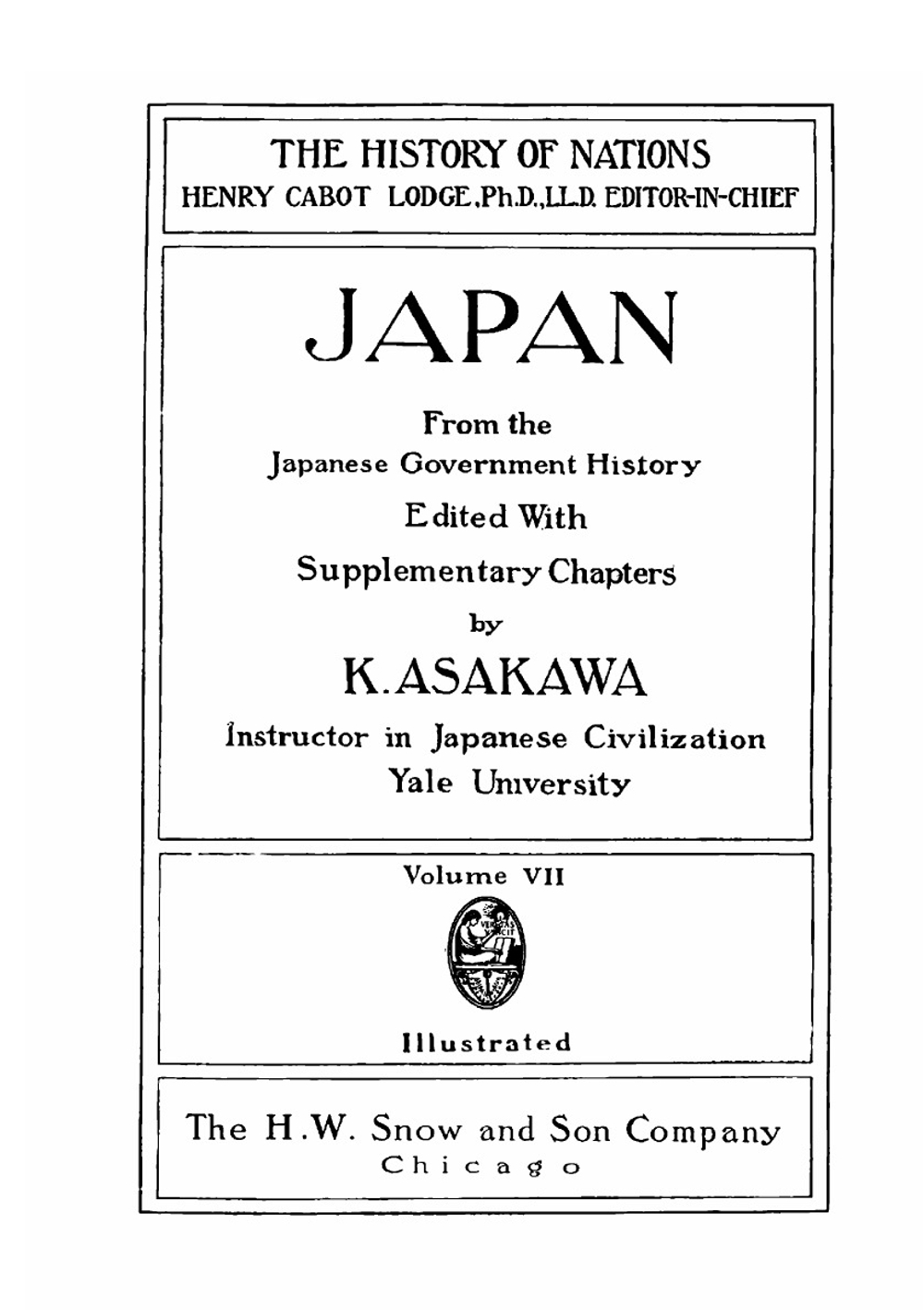 Japan. From the Japanese government history | Kanichi Asakawa