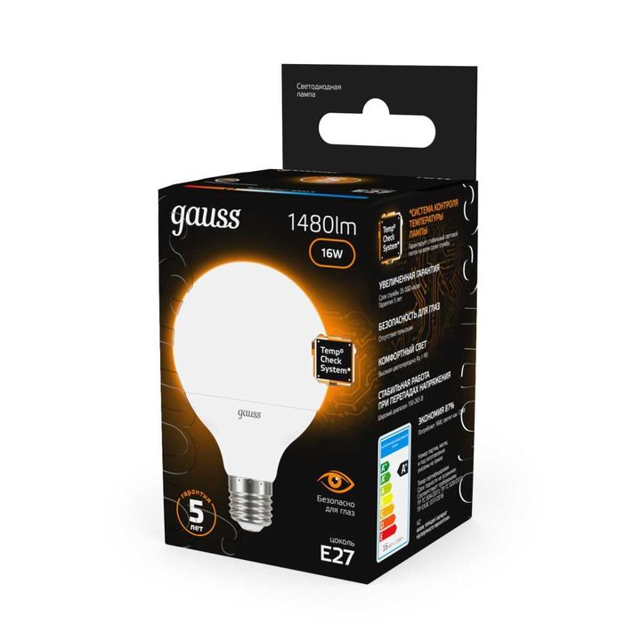 Лампа светодиодная Gauss E27 16W 3000K матовая 105102116