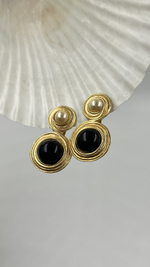 Клипсы с чёрными и «жемчужными» вставками Anne Klein