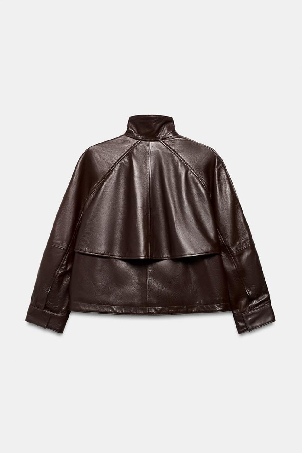 ZARA БОМБЕР ИЗ 100% КОЖИ — ZW COLLECTION, КОРИЧНЕВЫЙ