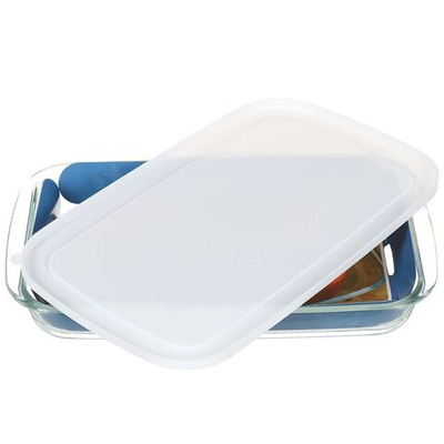 Форма для выпечки стекло, 24.6х40.2х5.2 см, 2.9 л, прямоуг, с крыш, Daniks, HSAP30LP