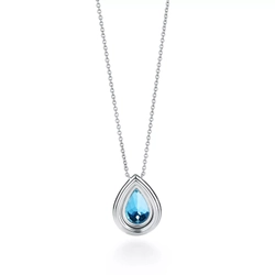 Подвеска из платины с бриллиантами и аквамарином, Tiffany 💠 Soleste - Единственная в наличии