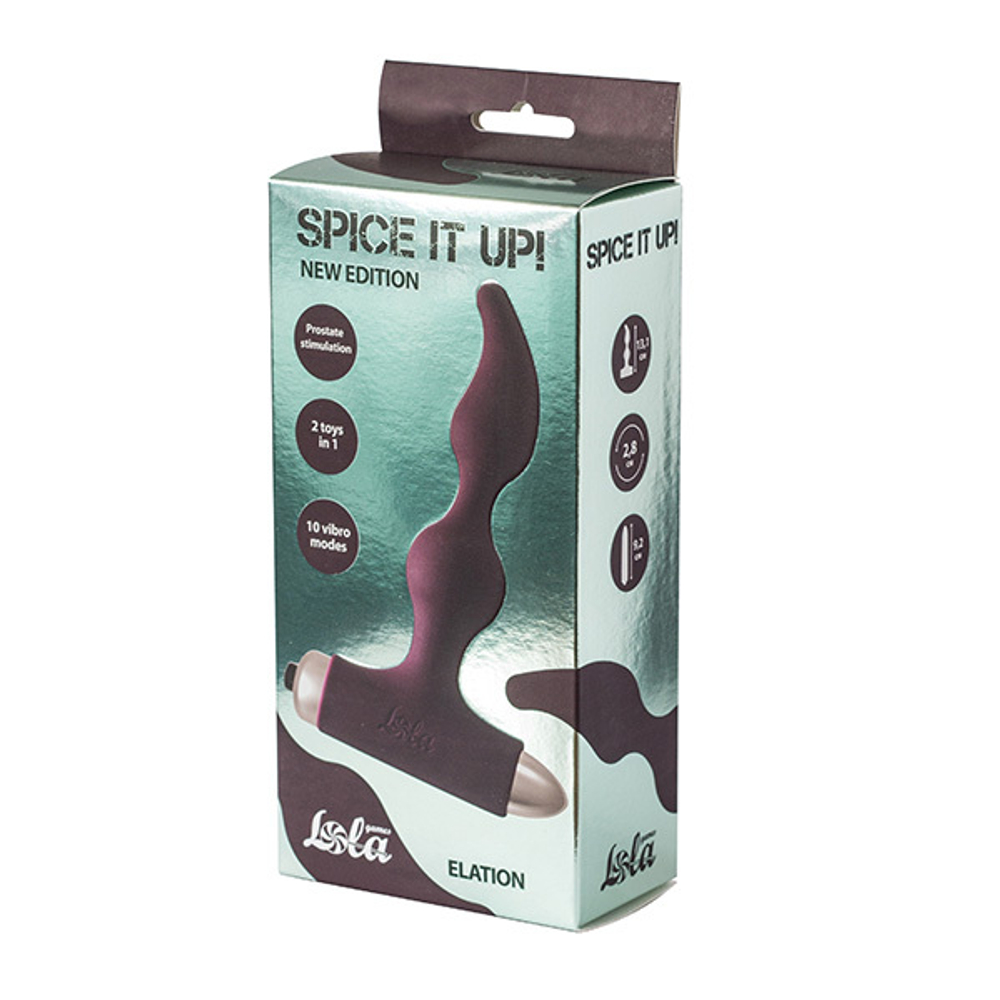 Анальный стимулятор 13,1см с вибрацией Lola Games Spice it up New Edition Elation Wine Red 8018-03lola