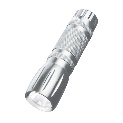 S-LD024-C Silver Фонарь Uniel серии Стандарт «Classics element – Purity», алюминиевый корпус, 0,5 Watt Led, упаковка — кламшелл, 3хААА н/к, цвет – сер