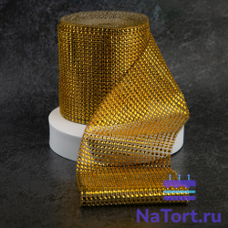 Лента декоративная «Золотые стразы»