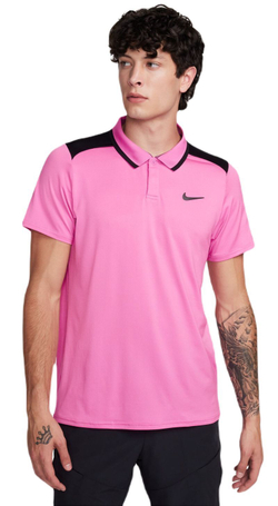 Теннисное поло Nike Court Dri-Fit Advantage Polo - playful pink/black/black