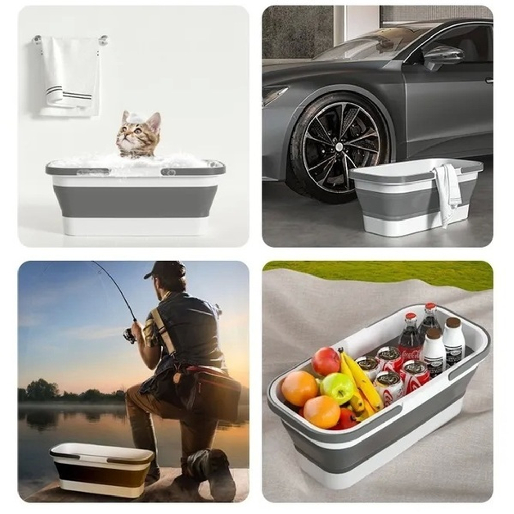 Ведро для уборки силиконовое, складное 12л.