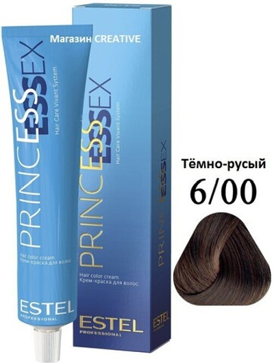 ESTEL PROFESSIONAL 6/00 Крем-краска ESTEL PRINCESS ESSEX темно-русый для седины 60 мл
