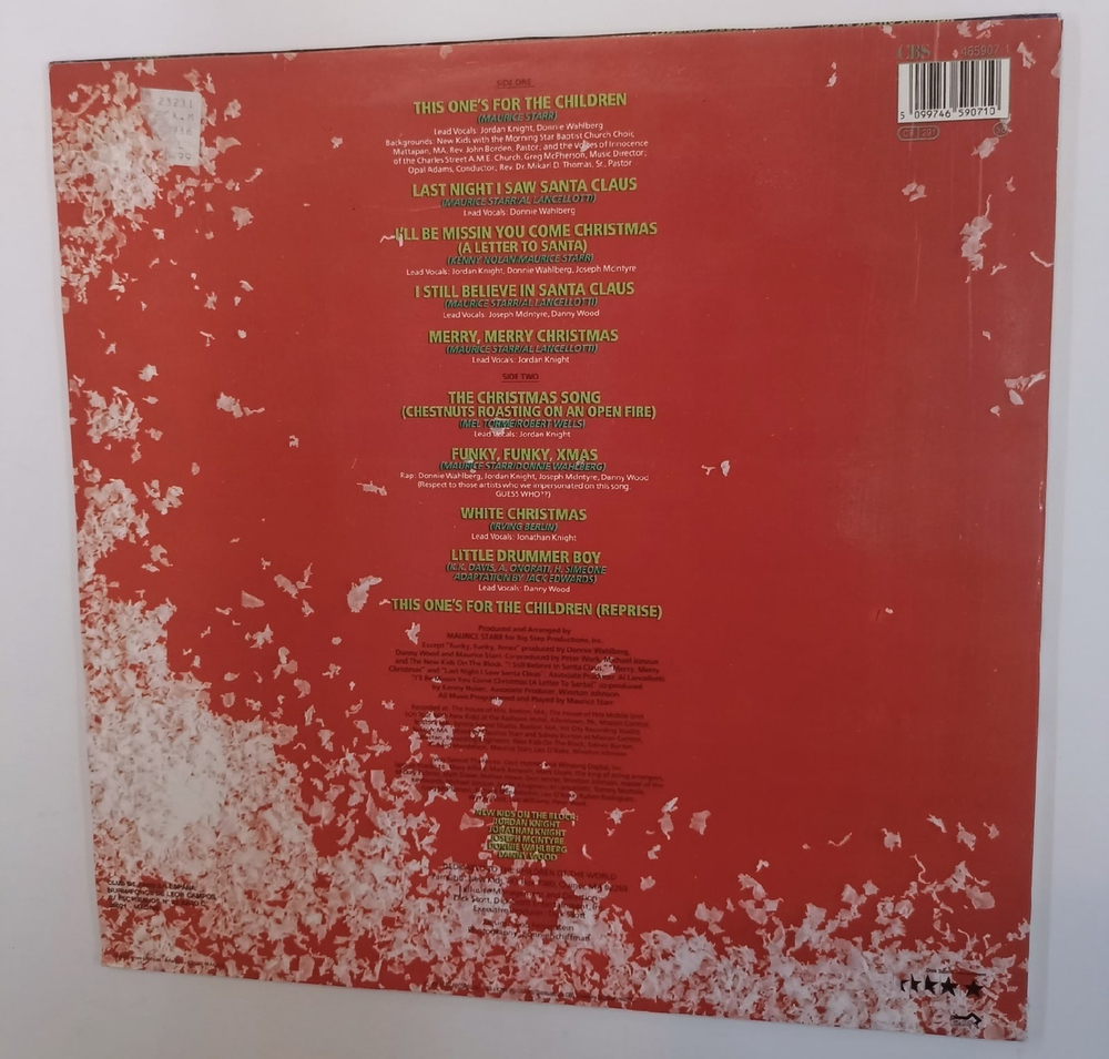 Винтажная виниловая пластинка New Kids On The Block Merry, Merry Christmas (Europe 1989)