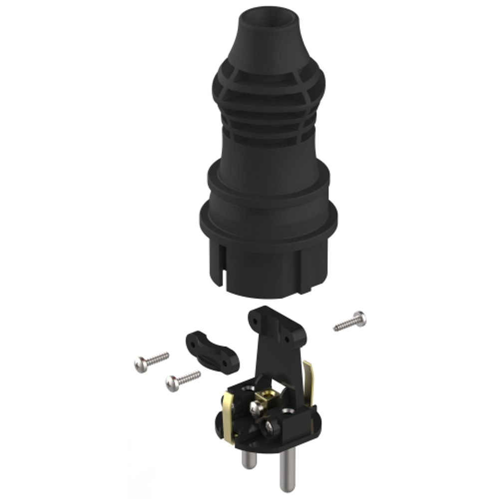 Вилка ЭРА VX13-B-IP44 каучуковая c заземлением 16А IP44 прямая черная