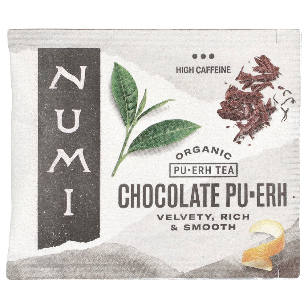 Numi Tea, Органический чай пуэр, шоколадный пуэр, 16 чайных пакетиков, 1,24 унции (35,2 г)