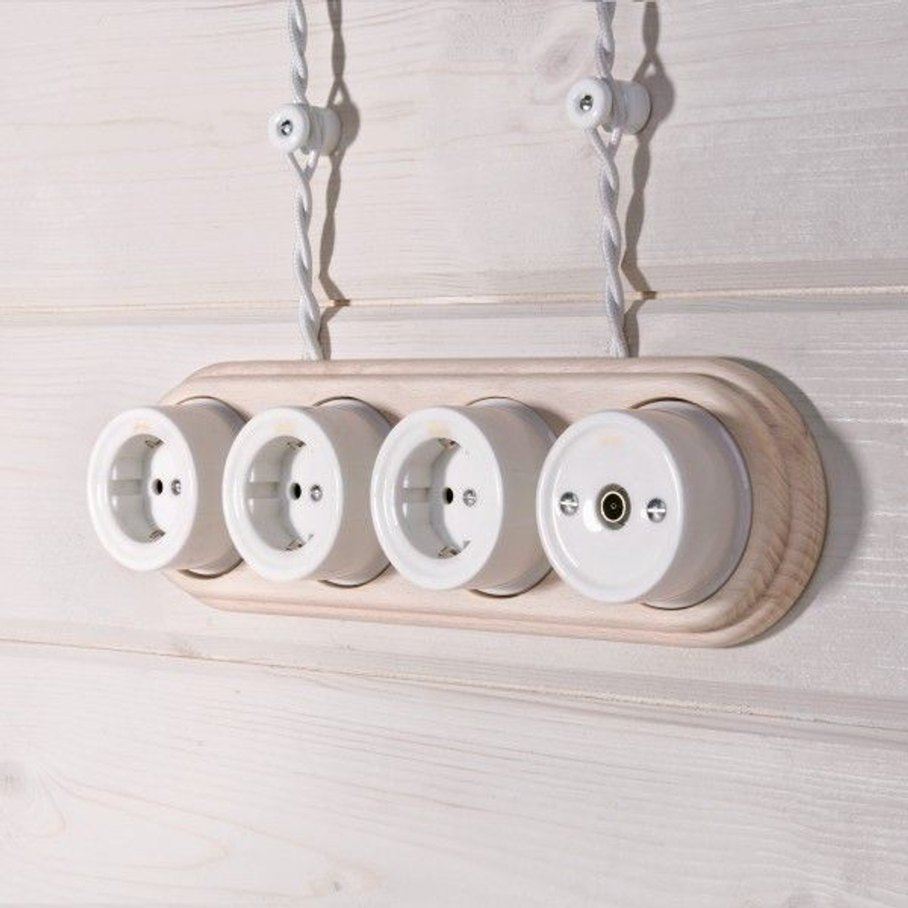 Ретро кабель витой 2х2,5 (белый) 20 м