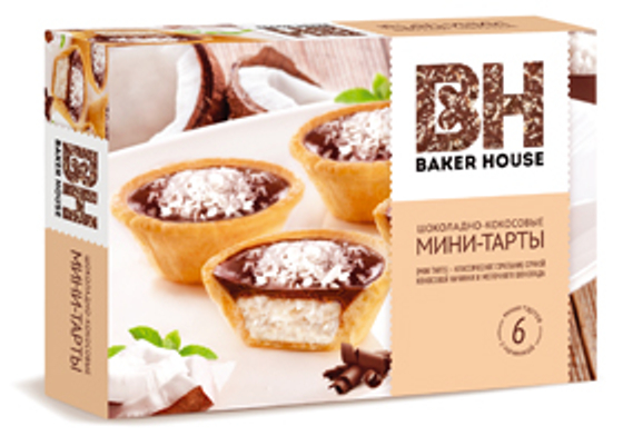 Мини-Тарты с кокосовой нач. Baker House 240г (8шт)