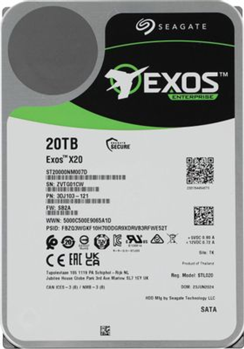 Серверный жесткий диск HDD Seagate 20TB SAS 7.2K 3.5" ST20000NM007D