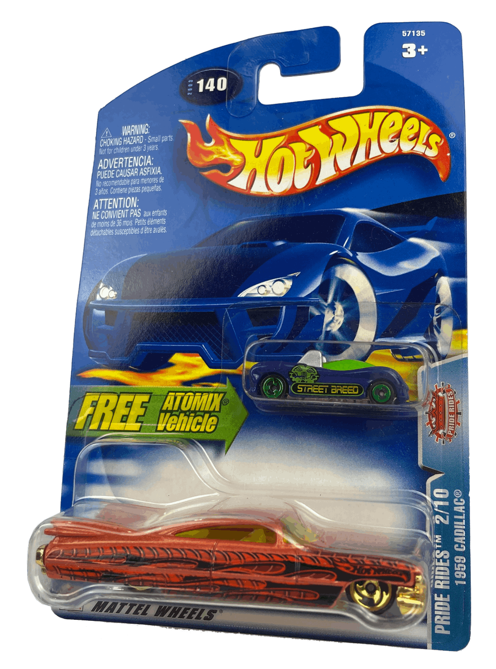 Hot Wheels Pride Rides 1959 Cadillac (with Free Atomix Vehicle) (2003)