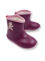 Теплые детские резиновые сапоги для девочки с шерстью