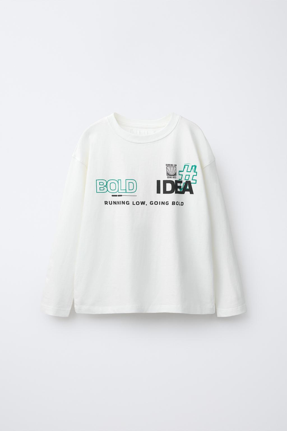 ZARA ФУТБОЛКА С ТЕКСТОМ ГРАФФИТИ, ЖЕЛТОВАТО-БЕЛЫЙ