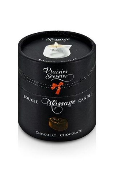 Массажная свеча с ароматом шоколада Bougie de Massage Gourmande Chocolat - 80 мл. (Цвет: белый)