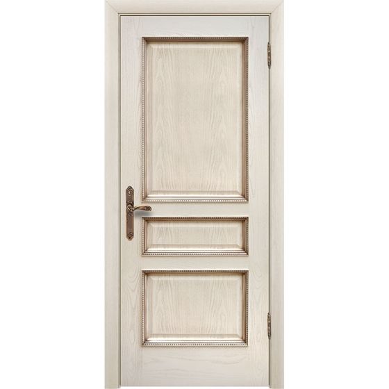 Фото двери шпон Альба ясень карамельный с патиной глухая