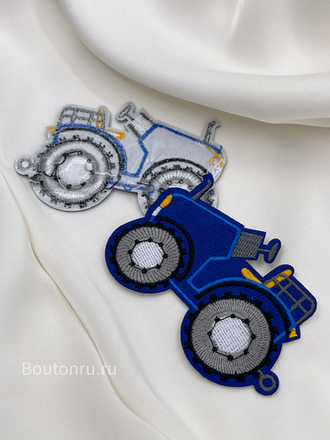 Нашивка машинка синяя 8,5х5 см