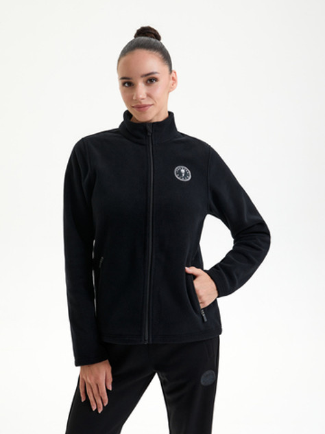 Куртка спортивная флисовая на молнии для девочек и женщин, черная Forward by Viner