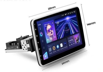 1DIN магнитола c поворотным экраном 10" QLED - Teyes CC3 Android 10, ТОП процессор, 4/32 Гб, CarPlay, 4G SIM-слот