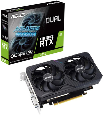Видеокарта ASUS GeForce RTX 3050 DUAL OC (DUAL-RTX3050-O8G-V2)