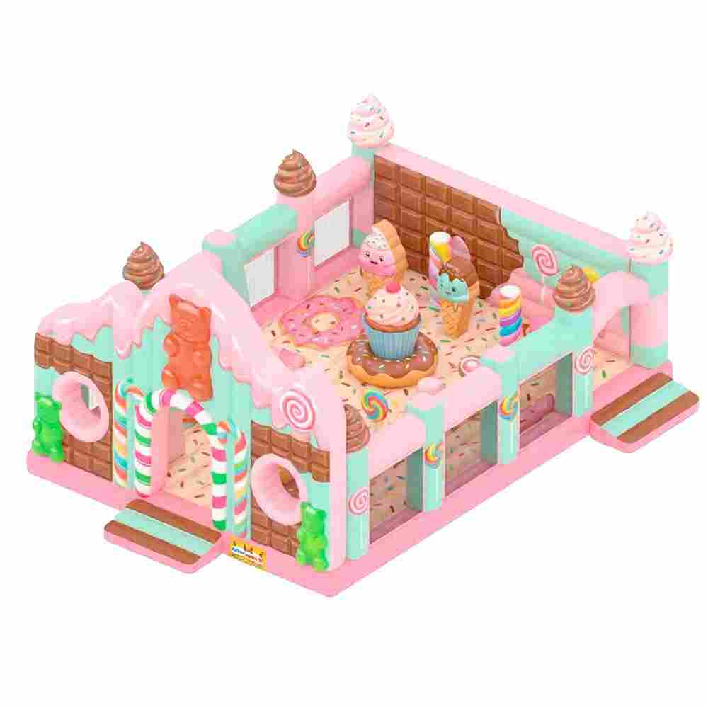 Коммерческий надувной батут «Мир сладостей» 9,9×7,4×5,0 м