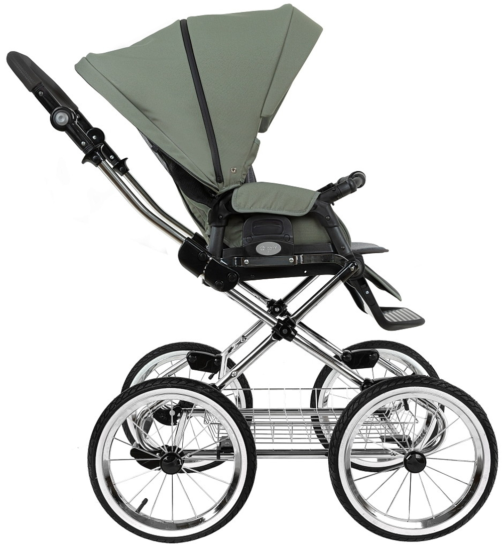 Детская коляска Roan Bass Next Classic d14 2.0 2 в 1 BSNC/92/2 Sage Green/Black/руч.Black