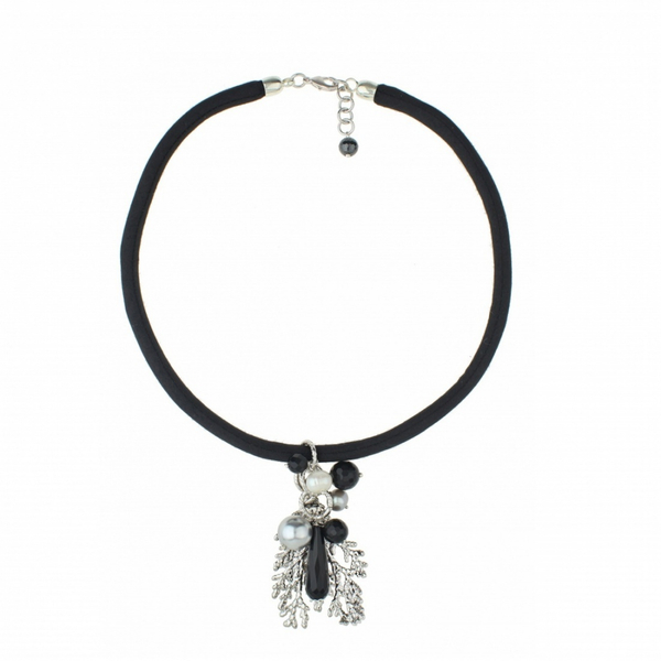 Колье лист Ester Bijoux Кипарис CL850-S BW