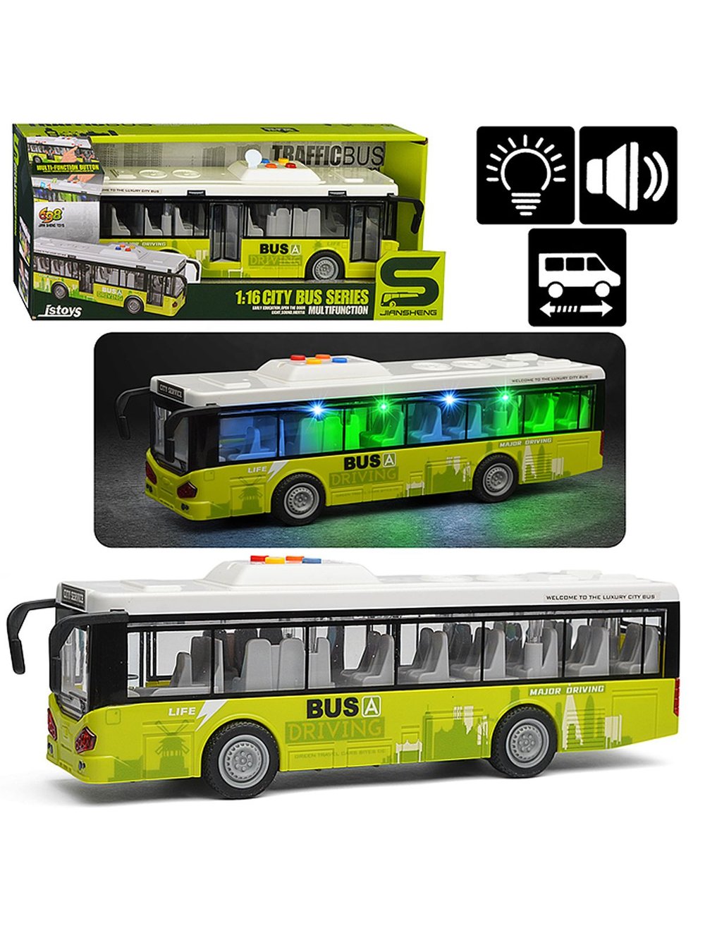 Игровая машинка Автобус со светом и звуком (JS120)
