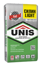 Штукатурка UNIS СИЛИН LIGHT цементная теплосберегающая легкая армированная   25 кг