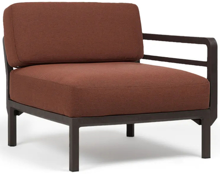 Модуль правый/левый пластиковый с подушками Nardi Maximo Elemento Terminale DX/SX, терра, корица