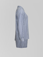 Костюм Fashion 620030 в полоску из рубашки с длинным рукавом и шорт на резинке