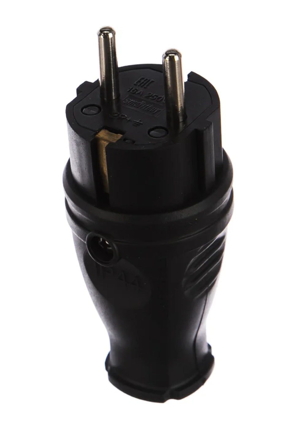 SmartBuy Вилка SBE-16-P07-R, прямая каучуковая 230В, 2P+PE, 16A, IP44