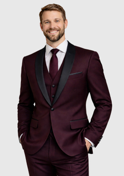 Мужской костюм смокинг (бордовый) А90