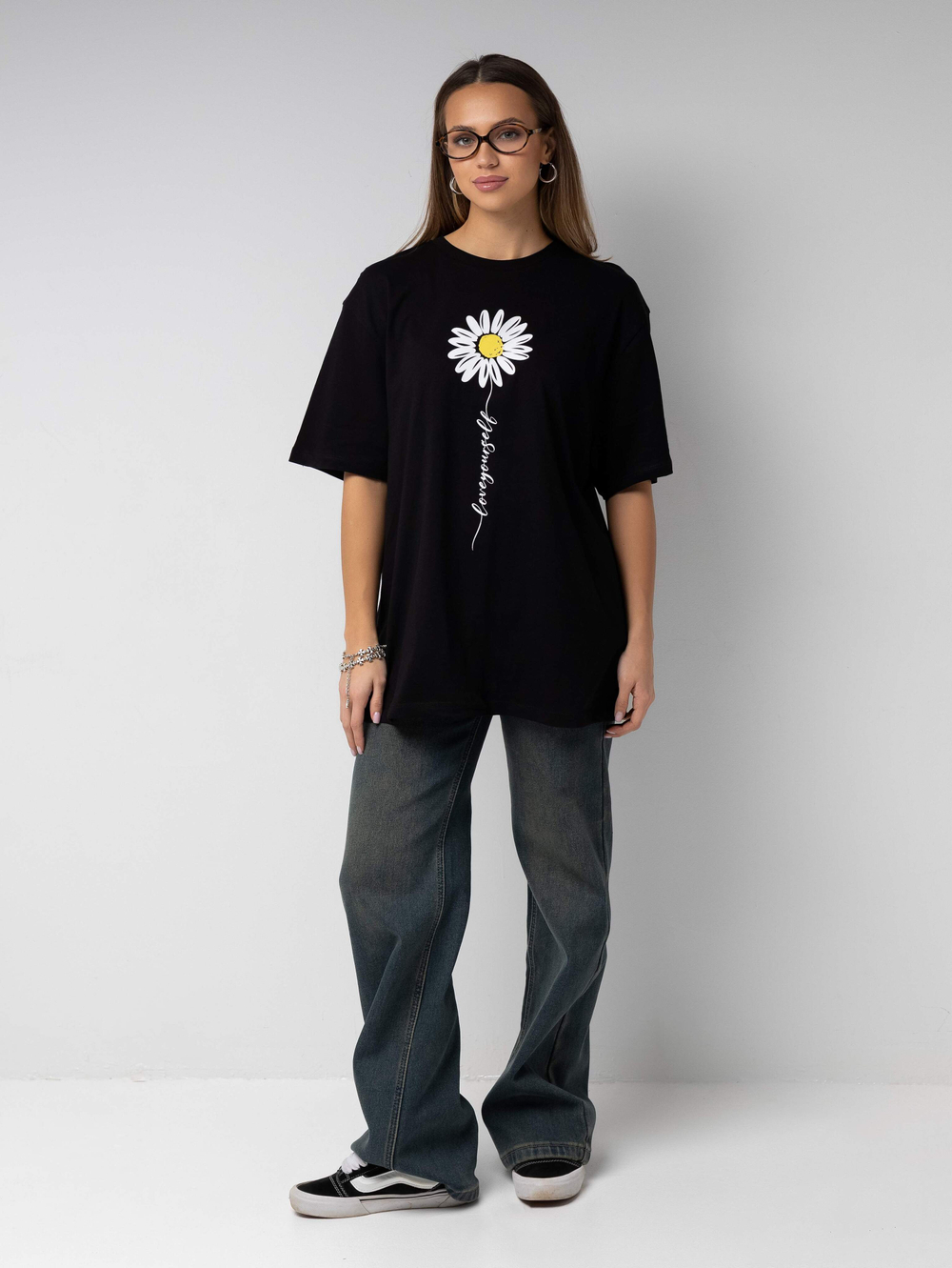 Футболка оверсайз с принтом длинная21