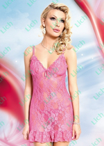 Кружевная сорочка APRIL на бретельках и трусики-стринг