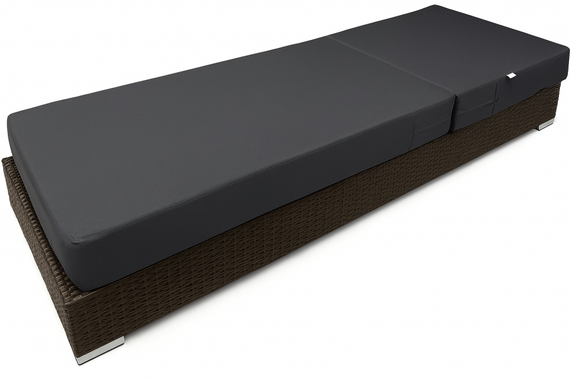 Шезлонг с матрасом Mantera, коричневый, серый