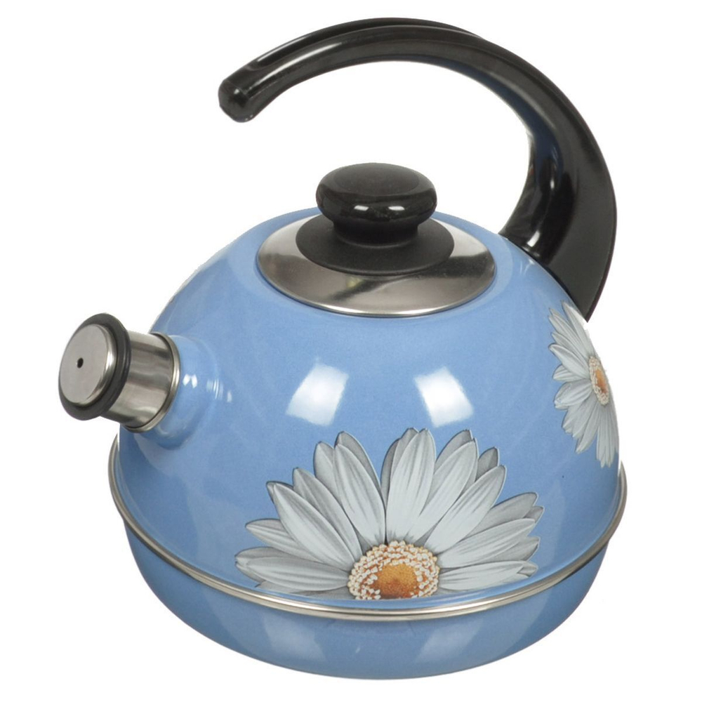 Чайник сталь, эмал, 3.5 л, свист, руч консоль, Рубин, С2505, син туман, T04/35/08/05/ 13/ 14