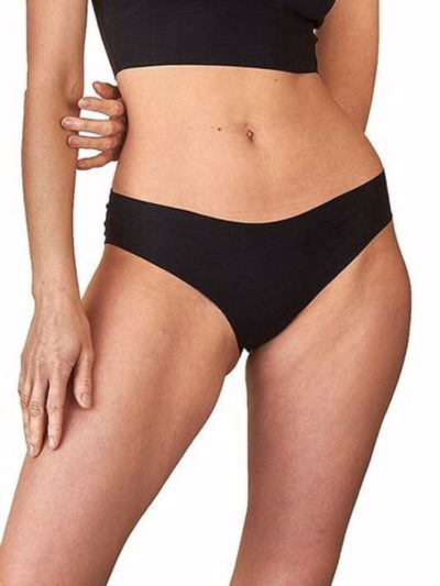 Бесшовные трусы-слипы с фигурным срезом (Размер: XL) (Цвет: черный)