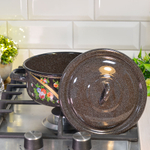 Кастрюля 1,45л "Красава" коричневый гранит с рисунком