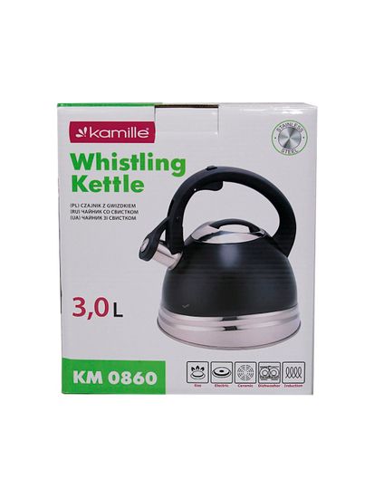 Чайник для плиты 3 л. со свистком Kamille KM 0860 из нержавеющей стали