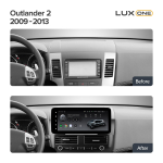 Магнитола для Mitsubishi Outlander XL 2005-2012, Peugeot 4007, Citroen C-Crosser - Teyes LUX ONE 360 монитор 12.3" 2K QLED на Android 10, 6/128Гб, CarPlay, 4G SIM-слот, 4 камеры в комплекте