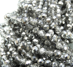 БП060ДН34 Хрустальные бусины "рондель", цвет: белый с серебристым AB, 3х4 мм, кол-во: 95-100 шт.