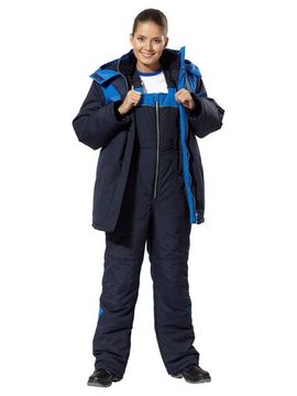 Костюм зимний женский "Лавина" полукомбинезон (синий/василек)