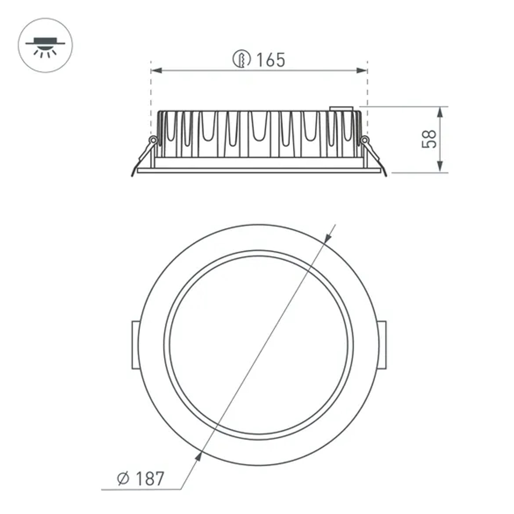 Светодиодный светильник LTD-187WH-FROST-21W Day White 110deg (Arlight, IP44 Металл, 3 года) 021496